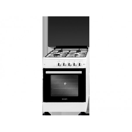 COCINA SVAN SVK6601GB BLANCA 60CM TAPA CRISTAL HORNO GAS