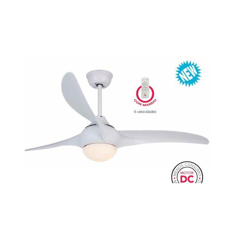 VENTILADOR FM VT1300L TECHO 132CM C/LUZ C/MANDO BAJO CONSUMO