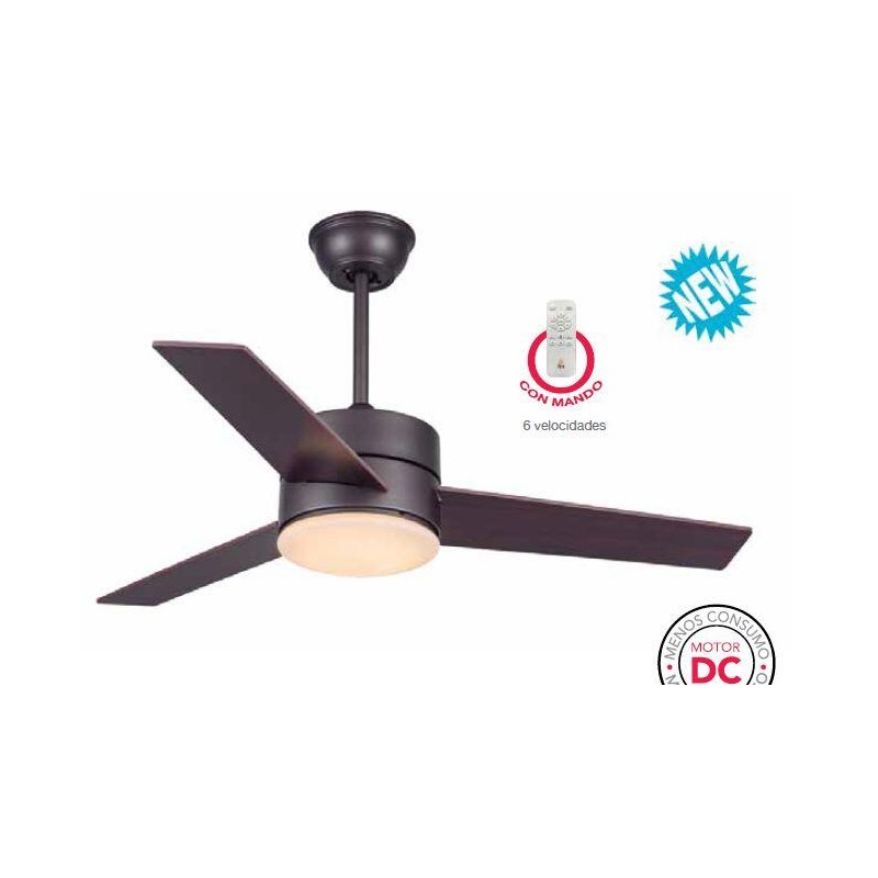 VENTILADOR FM VT1302L TECHO 132CM C/LUZ C/MANDO BAJO CONSUMO