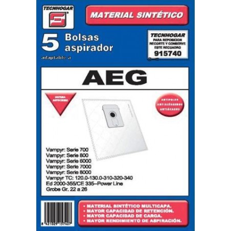 BOLSA ASPIRADOR TECNHOGAR AEG 915740 SINTETICA