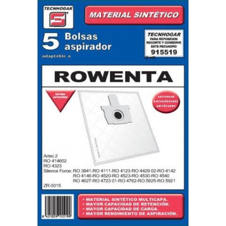 BOLSA ASPIRADOR TECNHOGAR ROWENTA 915519 SINTETICA