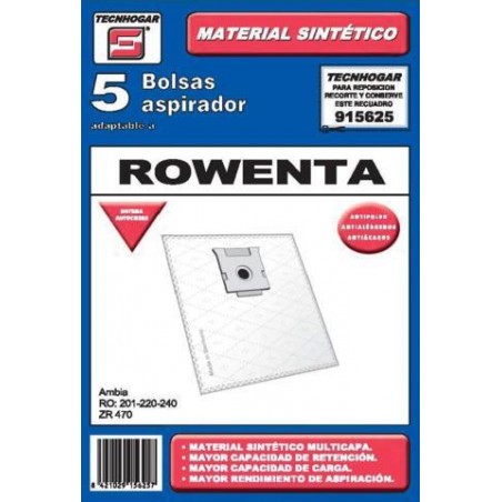 BOLSA ASPIRADOR TECNHOGAR ROWENTA 915625 SINTETICA