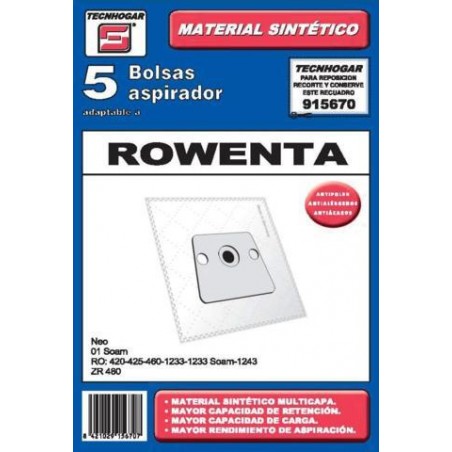 BOLSA ASPIRADOR TECNHOGAR ROWENTA 915670 SINTETICA