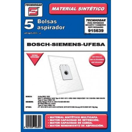 BOLSA ASPIRADOR TECNHOGAR SIEMENS 915639 SINTETICA