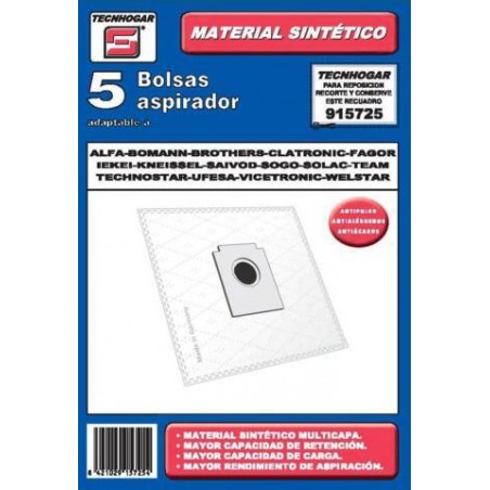 BOLSA ASPIRADOR TECNHOGAR SOLAC 915725 SINTETICA