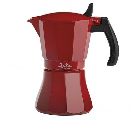 CAFETERA JATA HCAF2009 ROJA 9 TAZAS VULCANO INDUCCION