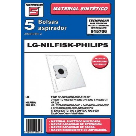 BOLSA ASPIRADOR TECNHOGAR PHILIPS 915706 SINTETICA