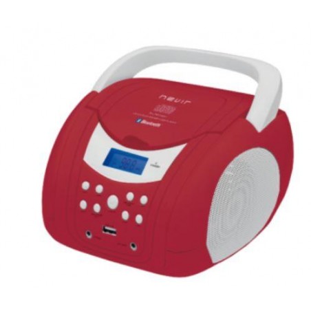 RADIO CD NEVIR NVR483UB BLUETOOTH ROJO BLANCO